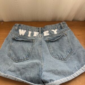 Wifey Blue Denim Women's Shorts